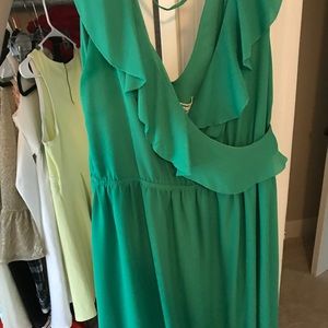 Green ruffle dress